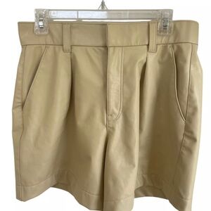 Abercrombie & Fitch High Waist Faux Leather Shorts. Beige. Sz. MD.